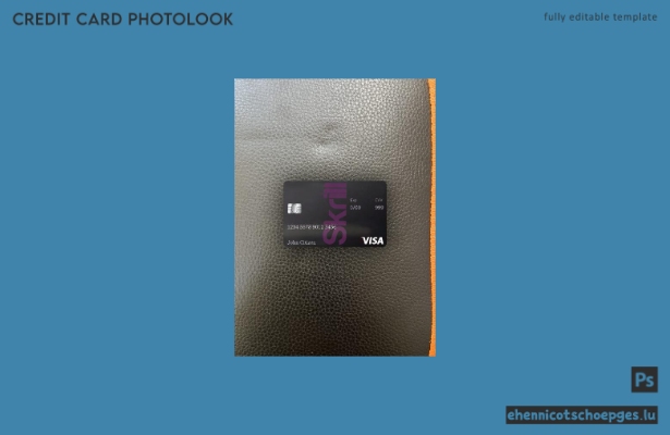 Skrill Visa Debitkarte im PSD-Format, vollständig bearbeitbare Fotolook-Beispielvorschau